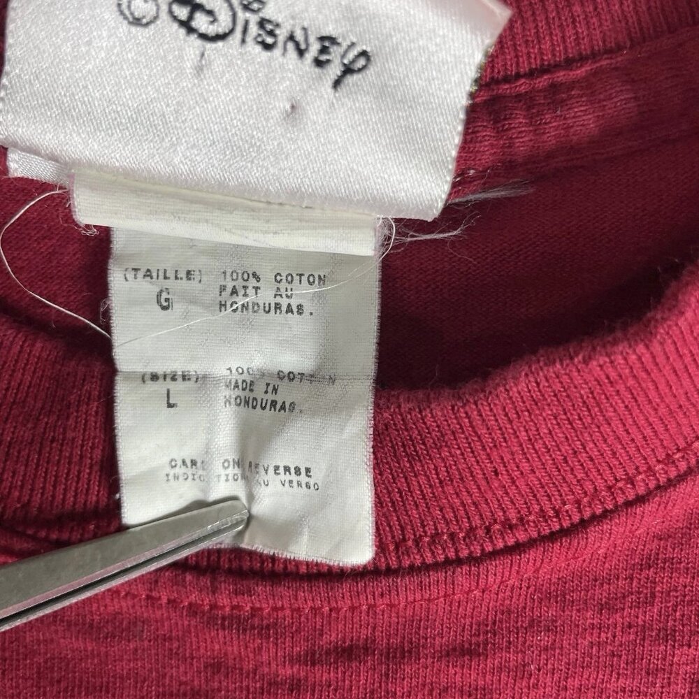 Vintage Disney Mickey Mouse "The Big Cheese Since 1928" T-Shirt Men's Large Red - Picture 3 of 8